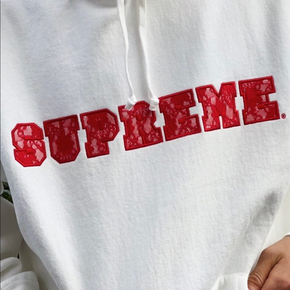 lace logo supreme hoodie - Picture 1 of 5